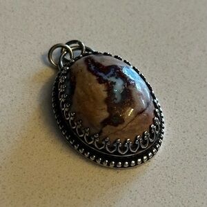 Sterling silver pendant with fire opal